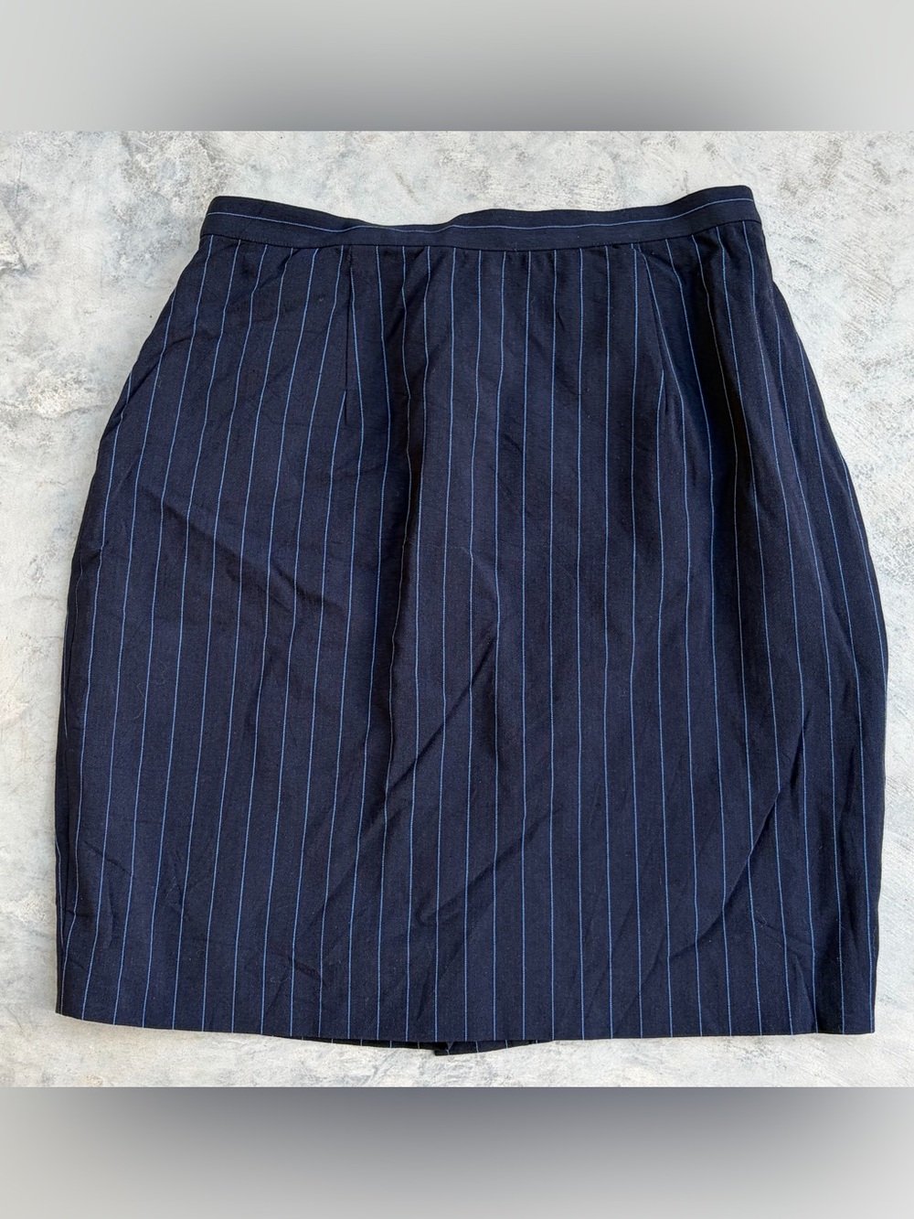 CFR - Navy Pinstripe Pencil Skirt - Size 10
